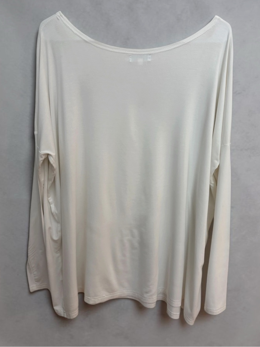 PIKO Green Earth Bamboo Long Sleeve Top White Oversized Small EUC - Picture 3 of 5